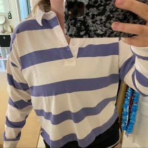 Abercrombie cropped stripped long sleeve